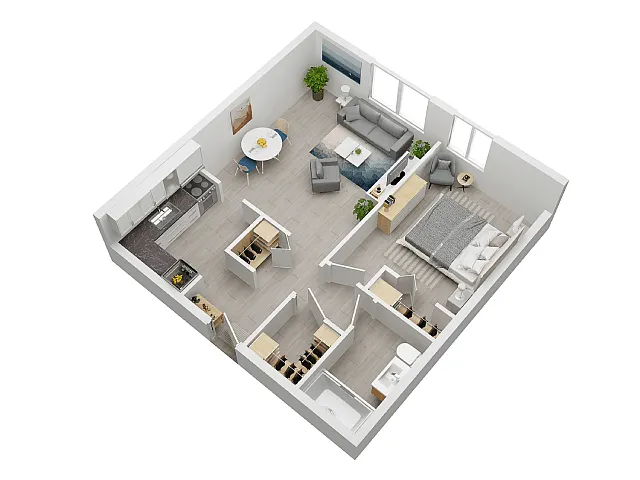 Floor plan 1 Bedroom 1 Bathroom
