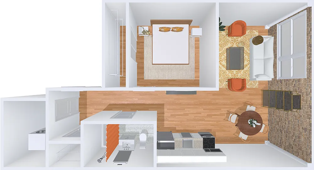 Floor plan 1bd/1b 19