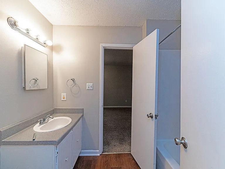 Bright bathroom with bathtub