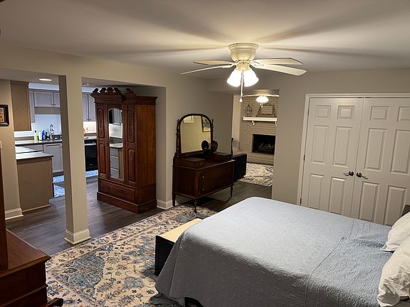 Open but private bedroom with a spacious closet.