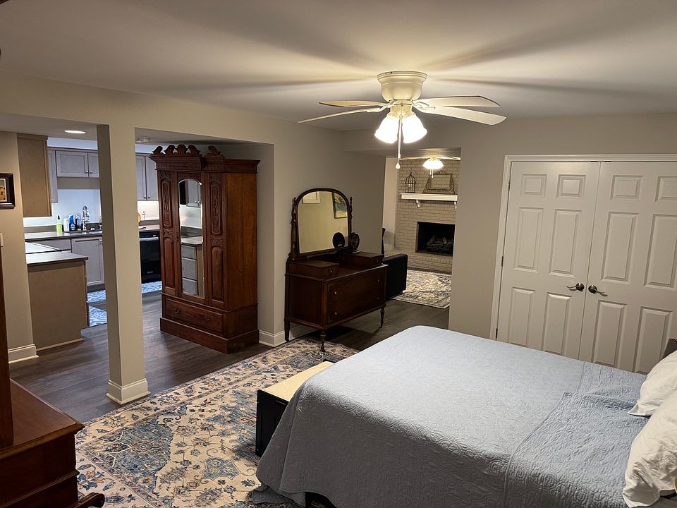 Open but private bedroom with a spacious closet.