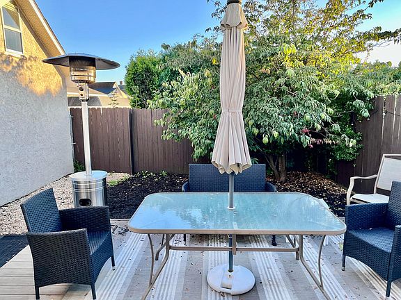 Private fenced in patio and garden, located in the back of the property