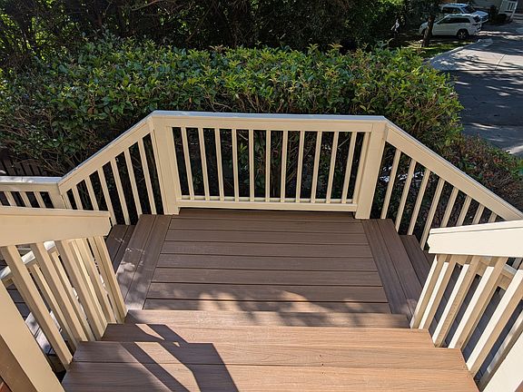Newly remodeled front stairs and front deck.