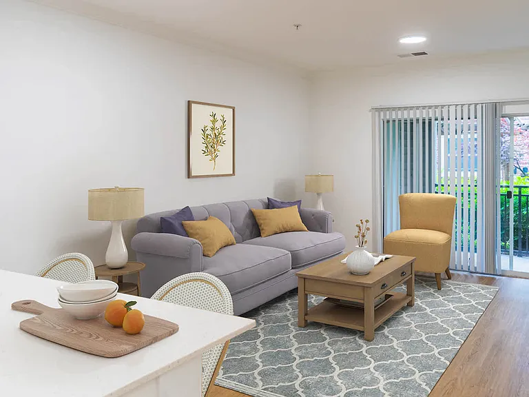 Living Room with Patio and Hard Surface Flooring