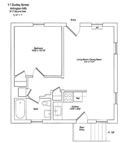Floor plan 1 bed 1 bath
