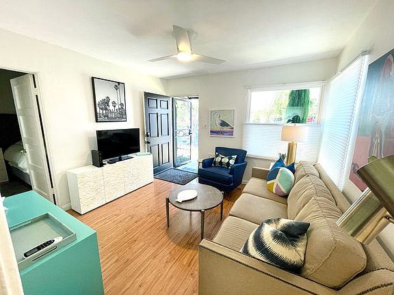 View of living room looking from kitchen