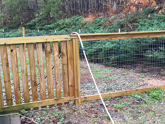 South side fenced backyard