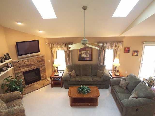 vaulted sun-filled great room