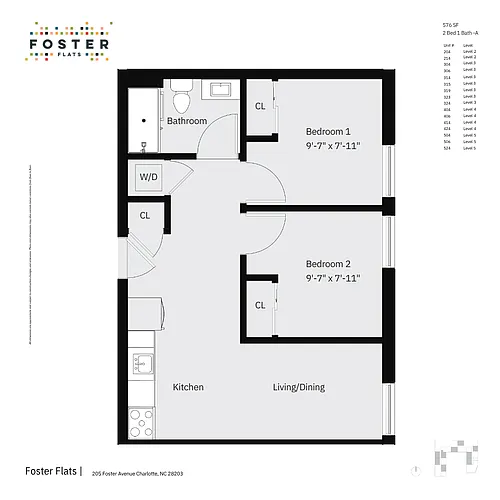 Floor plan 2 Bed 1 Bath - A