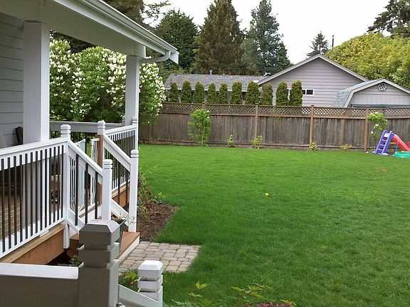 Backyard from covered porch
