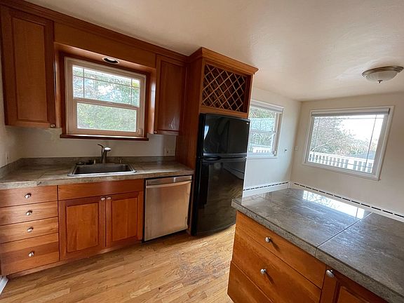 Kitchen Wine Rack Stainless Sink and Dishwasher