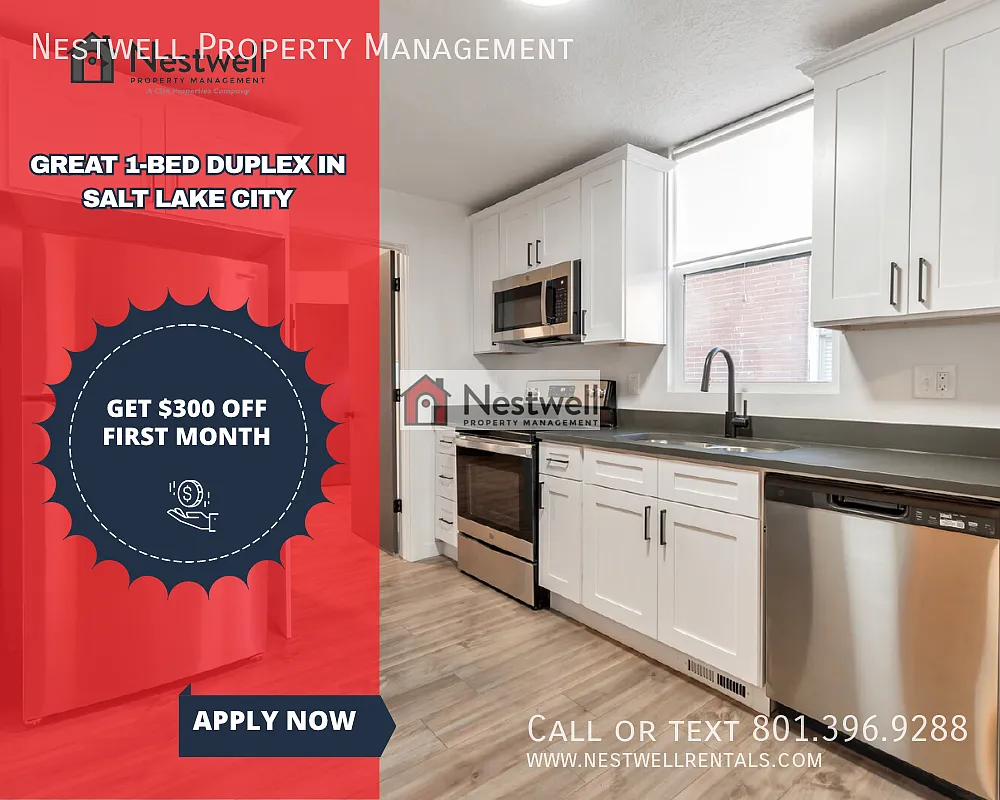 Great 1-Bed Duplex In Salt Lake City - $300 Off 1st Month's Rent — Photo 1