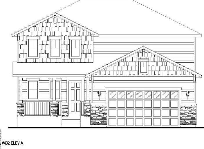 Plan V432 Elevation A w Stone