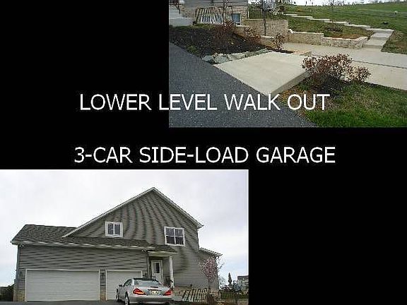 3-car side-load garage and walk-out lower level