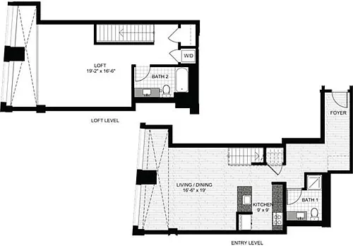Floor plan 1 Bedroom WW