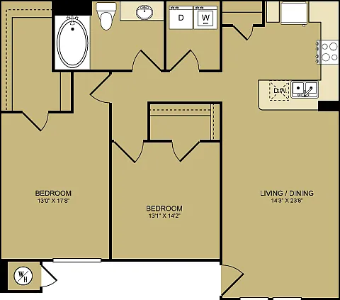 South Coast | 2Bd1Ba | 1,002SF South Coast | 2Bd1Ba | 1,002SF