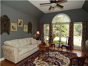 vaulted living room