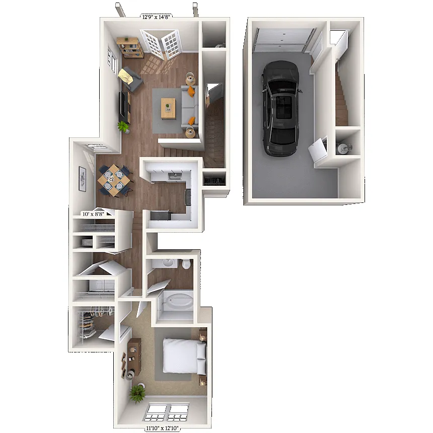 Floor plan Chamblee 950 sf-FP