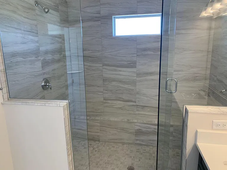 Bedroom level: master bathroom luxury shower.