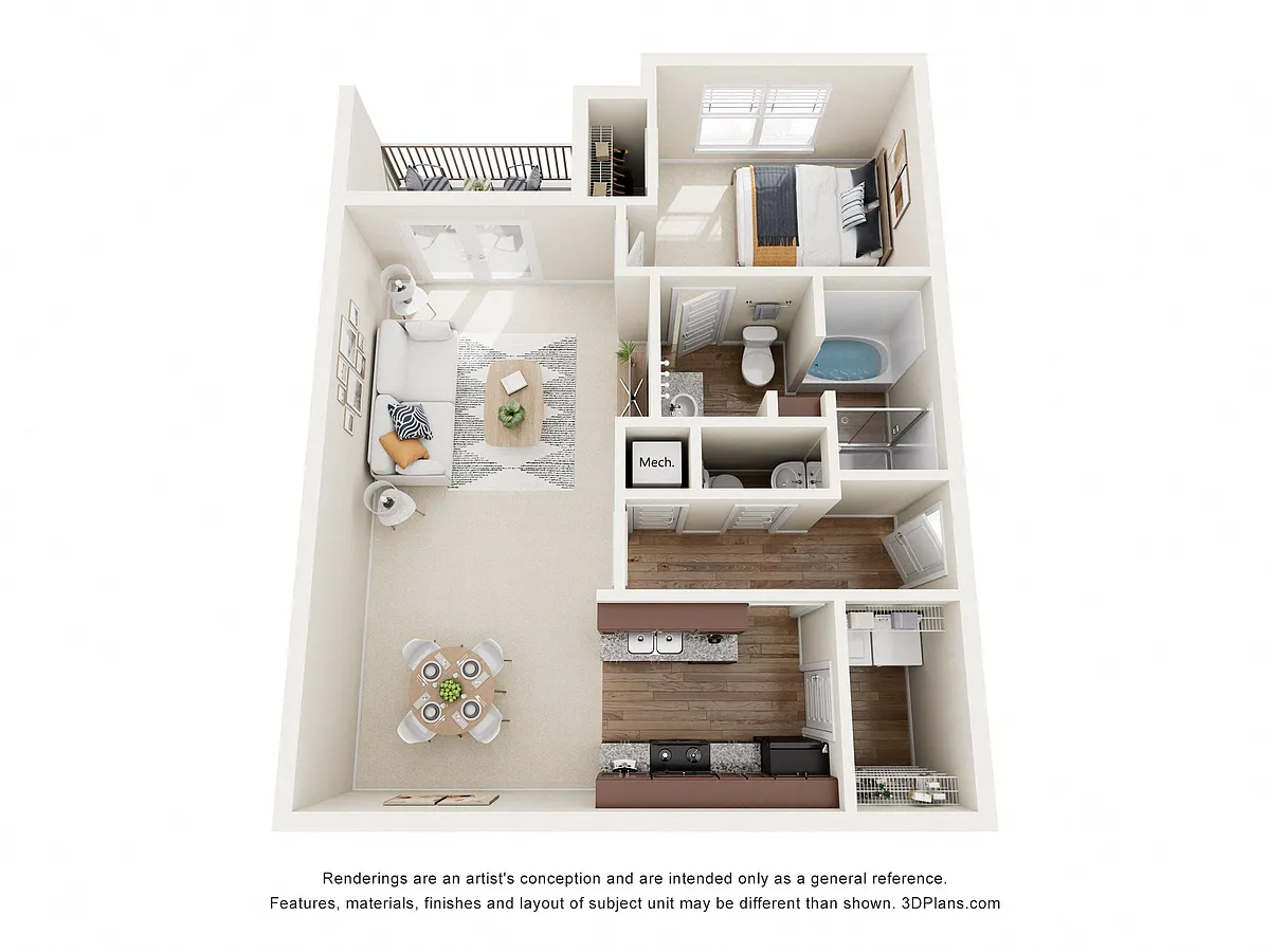 Floor plan 1 Bedroom Deluxe