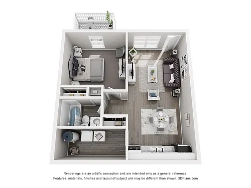 Floor plan 1 Bed 1 Bath