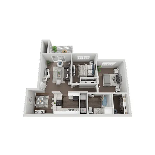 Floor plan 2 Bed 1 Bath