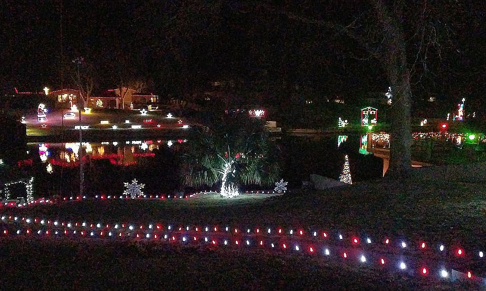 Christmas backyard view.