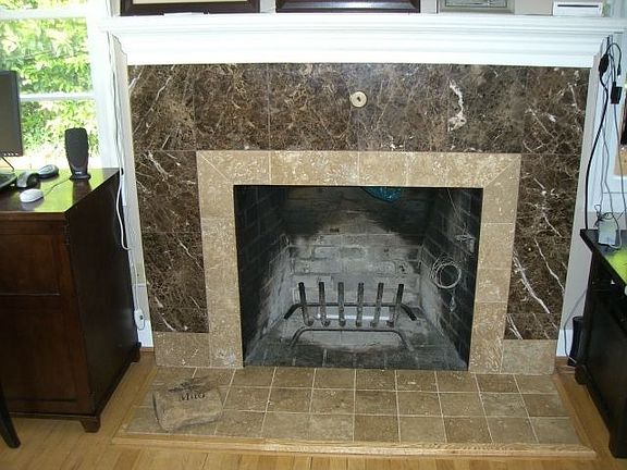 tiled fireplace