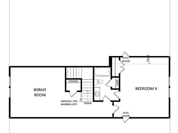 Optional 2nd Floor Bonus Room with Bedroom 4