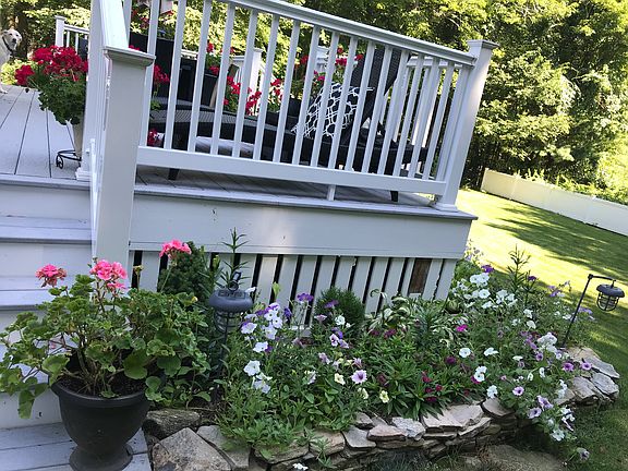 Flower beds and fenced back