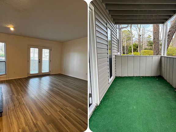 Living room with French door access to patio