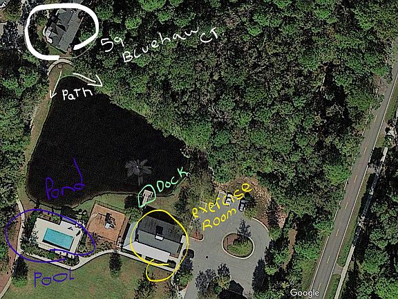 aerial view-pool/pond/house