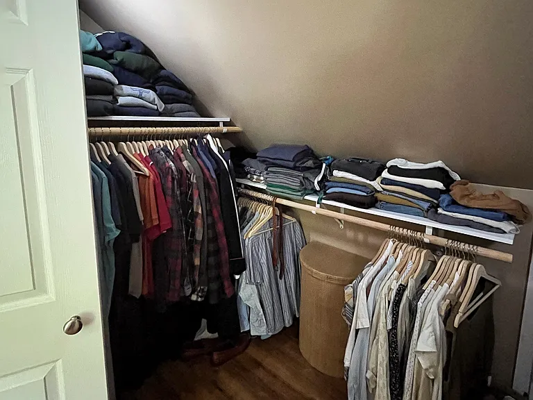 Walk in closet in master bedroom