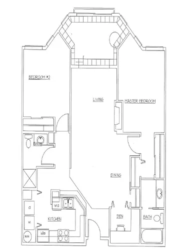 Floor plan 2 Bedroom 2 Bath (G)