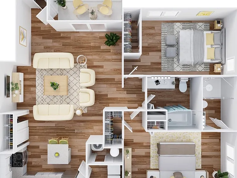 2 Bedroom | 2 Bath | 1060 SF | Lower 2 Bedroom | 2 Bath | 1060 SF | Lower