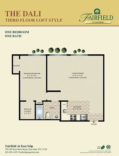 Floor plan THE DALI-One Bedroom Loft Style