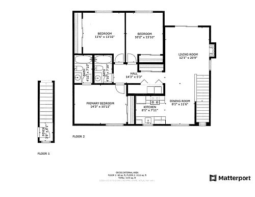 Floor plan Renovated 3x2