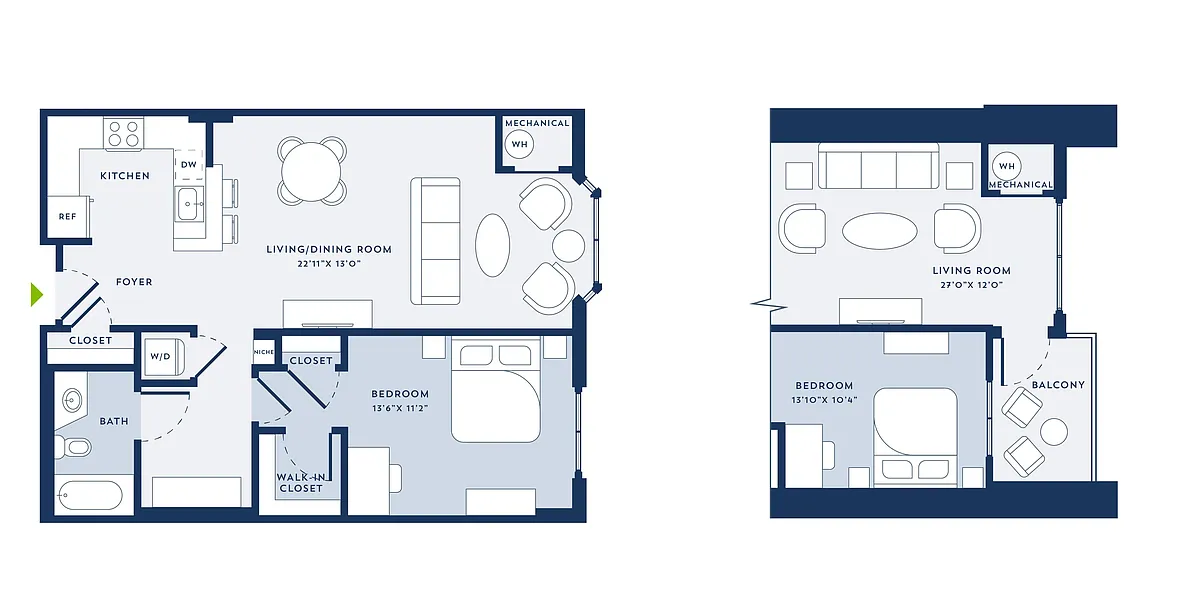 Floor plan 1 Bed/1 Bath-B5