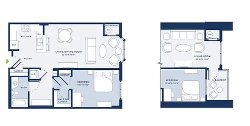 Floor plan 1 Bed/1 Bath-B5