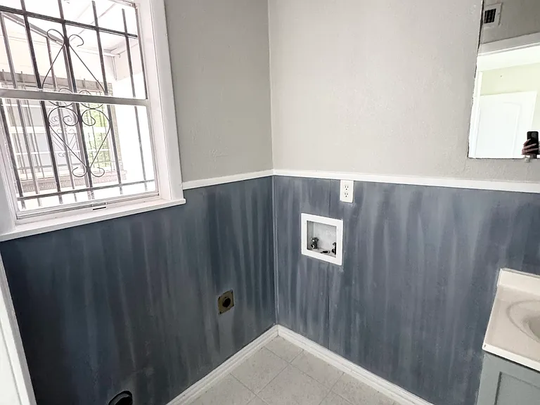 Full size washer dryer connections.