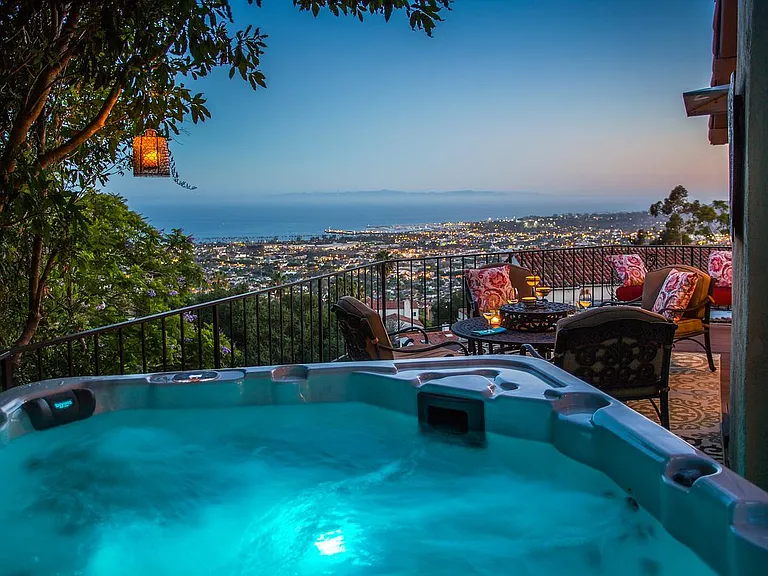 Wow your senses as you soak in a six-person hot tub, taking in breathtaking ocean views beneath the stars. After witnessing one of Santa Barbara's famously dramatic sunsets, unwind under the night sky, an unforgettable way to end the day.