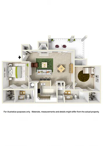 Floor plan TWO BEDROOM TWO BATH