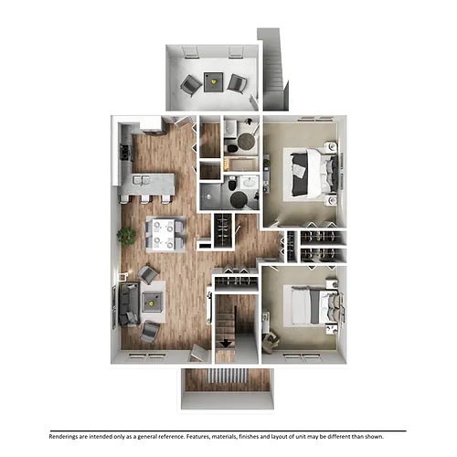 Floor plan 2 Bedroom Modern w Den