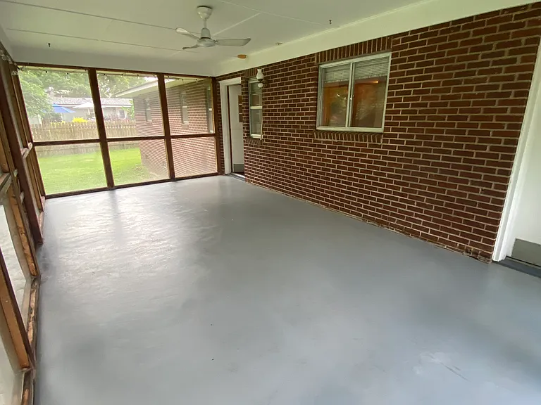 Large back porch to outside yard