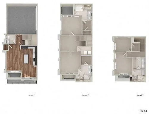 Floor plan Townhome Two 4 x 3.5