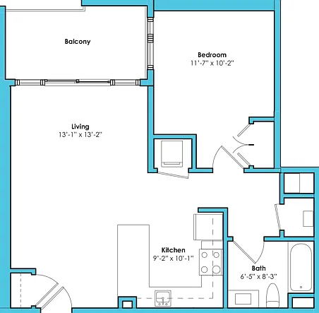 One Bedroom One Bath (709 SF) One Bedroom One Bath (709 SF)