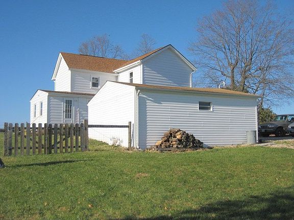Side view of garage and house