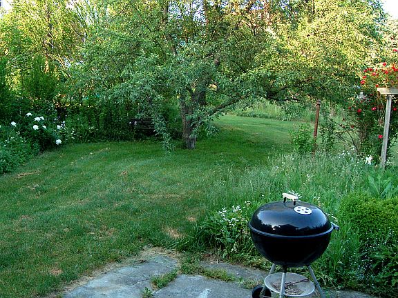 Double lot with garden, lawn