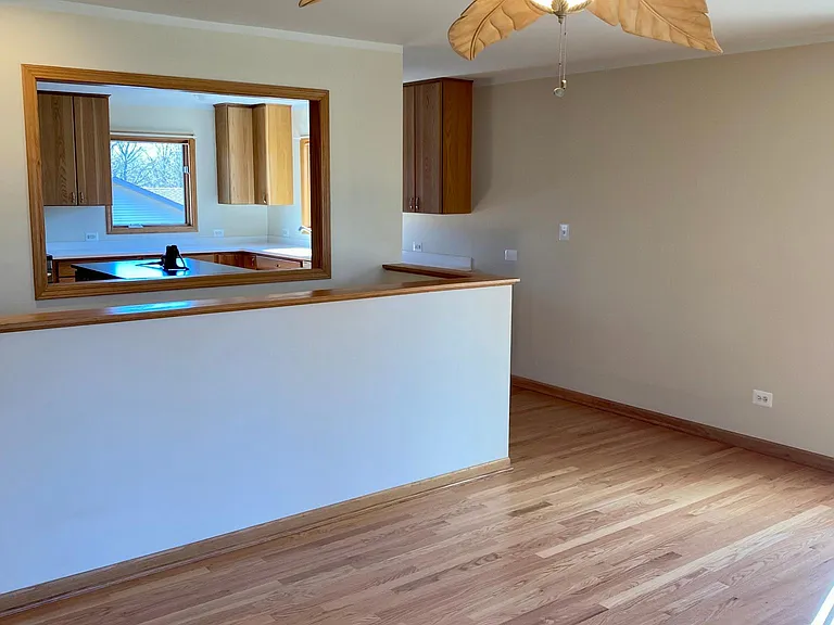Living room open to the kitchen