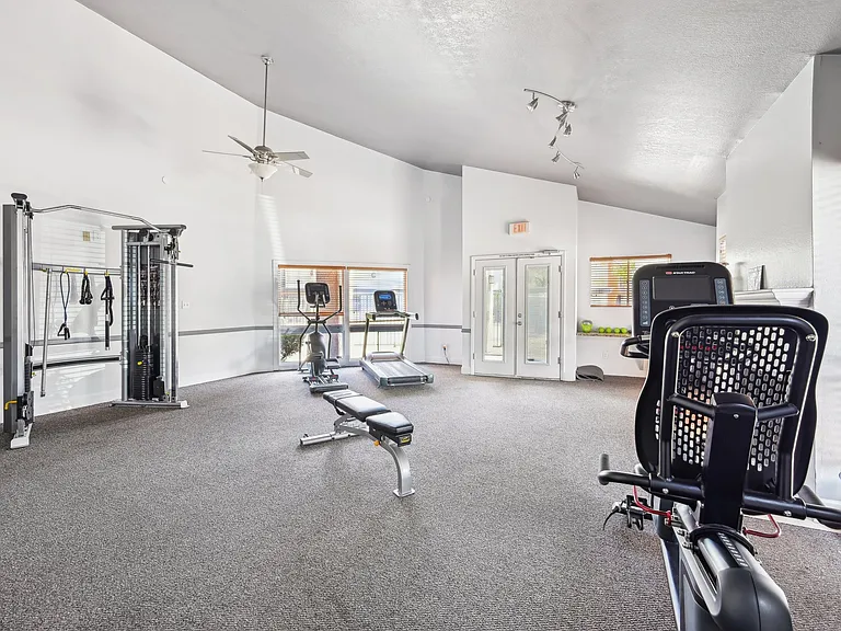 The gym can be accessed through the leasing office.